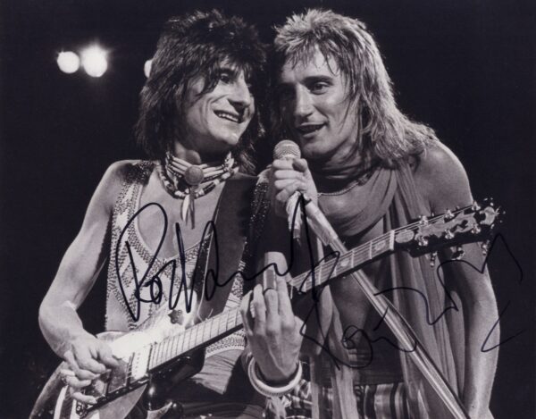 Ronnie Wood, rod stewart signed photograph.shanks autographs