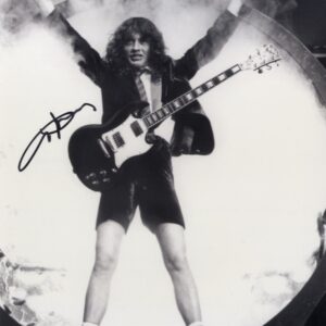 Angus young AC/DC Signed photo.Shanks Autogrtaphs