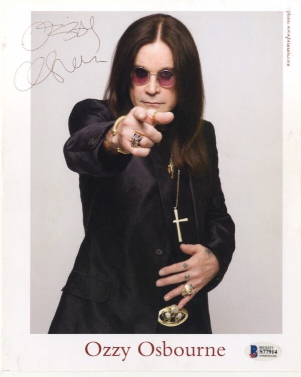 ozzy osbourne signed photo bas signed photo.shanks autographs