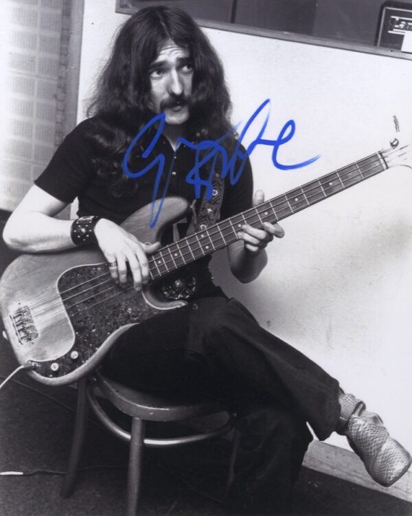 geezer butler Black Sabbath signed photo.shanks autographs