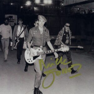 mick jones signed photo.shanks autographs the clash