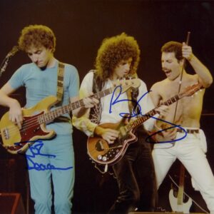 John Deacon, Queen Brian May signed photo.shanks autographs