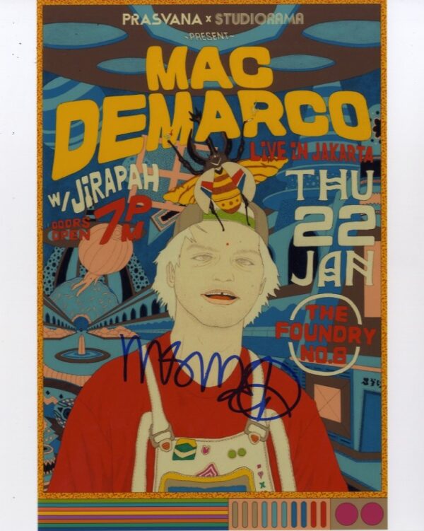 MAC DEMARCO SIGNED PHOTO. SHANKS AUTOGRAPHS. MUSIC