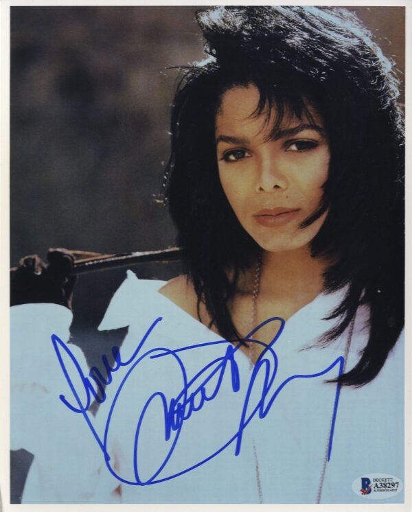 janet jackson signed 8x10 photo. shanks autograhps BAS