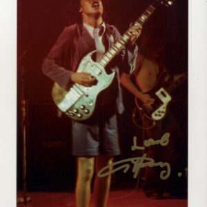 Angus young AC/DC Signed photo.Shanks Autogrtaphs