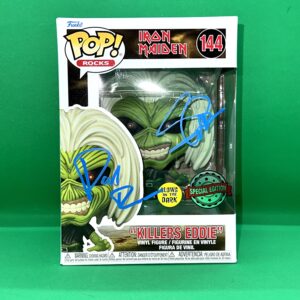 paul Di'anno, steve harris signed eddie glow in the dark iron maiden Funko Pop