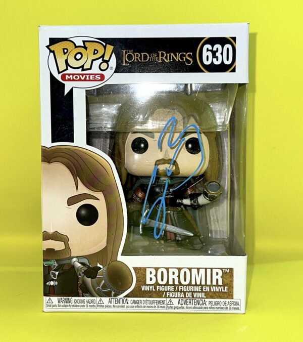 sean bean signed boromir the lord of the rings funko pop.shanks autographs