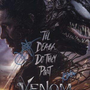 Juno Temple and director Kelly Marcel venom signed tom hardy photo.shanks autographs