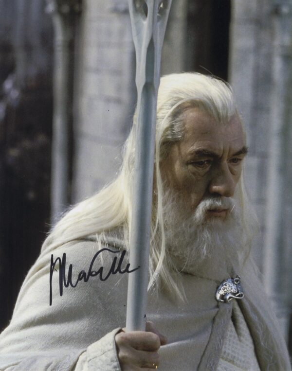 ian mckellen signed 11x14 photo gandalf lord of the rings , shanks autographs