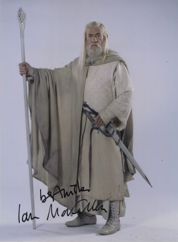 Lord of the rings ian mckellen signed 11x14 photo gandalf lord of the rings , shanks autographs