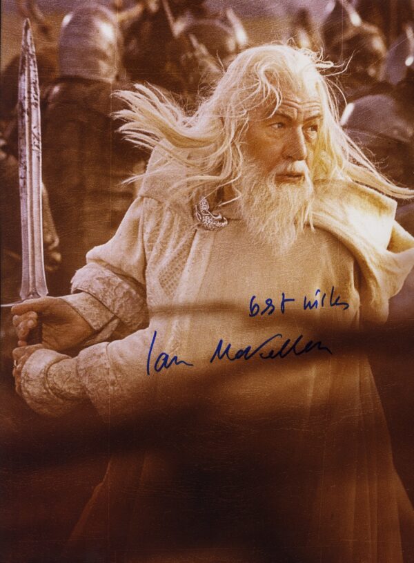 Lord of the rings ian mckellen signed 11x14 photo gandalf lord of the rings , shanks autographs