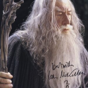 Lord of the rings ian mckellen signed 11x14 photo gandalf lord of the rings , shanks autographs