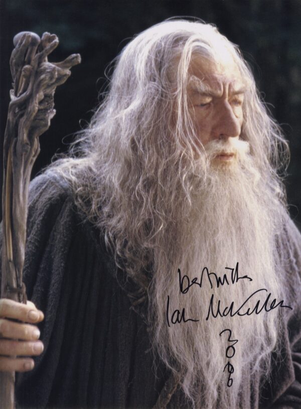 Lord of the rings ian mckellen signed 11x14 photo gandalf lord of the rings , shanks autographs