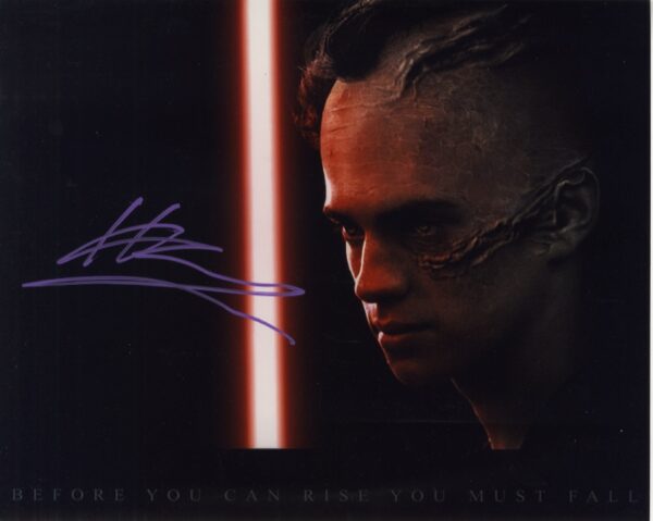 hayden christensen signed 8x10 photo star wars with beckett authentication,bas anakin skywalker