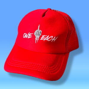 RED one each baseball cap mesh .shanks autographs