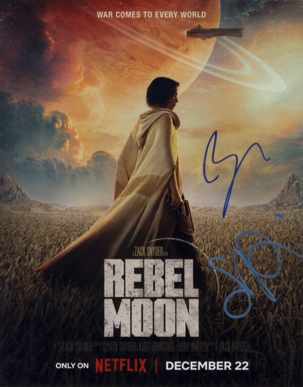 zak snyder ,sofia boutella rebel moon signed photo.shanks autographs