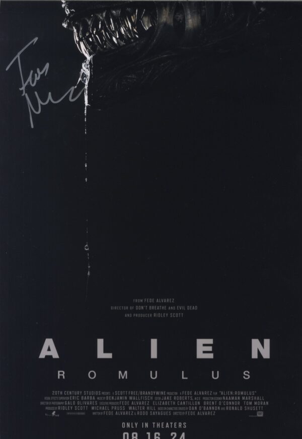 fede alvarez signed Alien Romulus 12x18