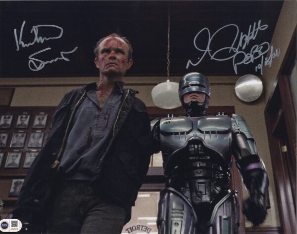 Kurtwood Smith Peter weller , robocop signed photo combo aftal, shanks autographs