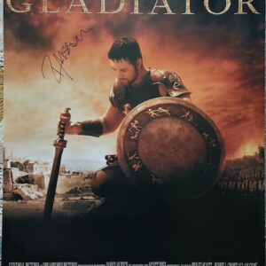 russell crowe signed Gladiator Poster Repro.shanks autographs