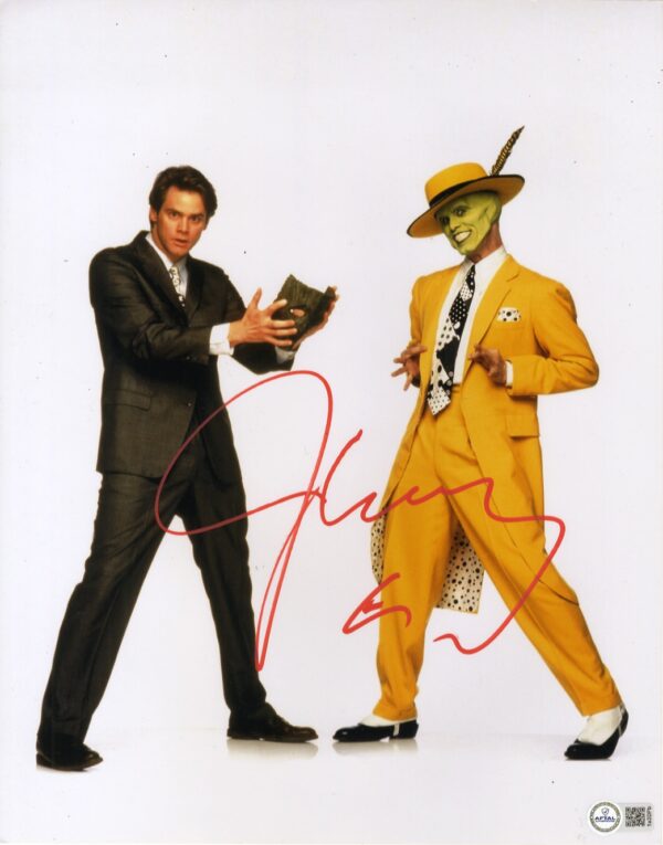 Jim Carrey singed The Mask aftal Authentication.shanks autographs