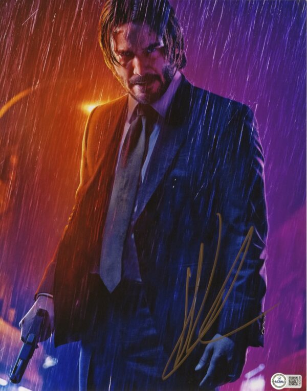 keanu reeves john wick signed photo.shanks autographs.aftal authentication