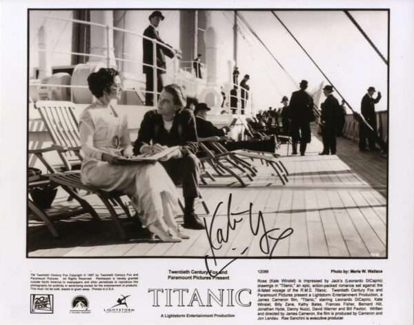 kate winslet signed photo,aftal authentication titanic