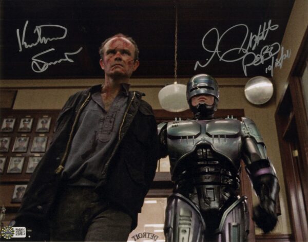 Kurtwood Smith Peter weller , robocop signed photo combo aftal, shanks autographs