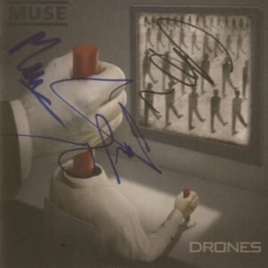 Drones muse signed cd cover matt bellamy aftal