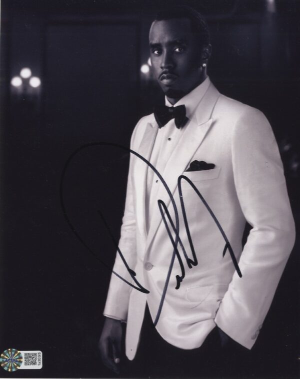 p.diddy,sean combs,puff daddy.signed photo aftal.shanks autographs