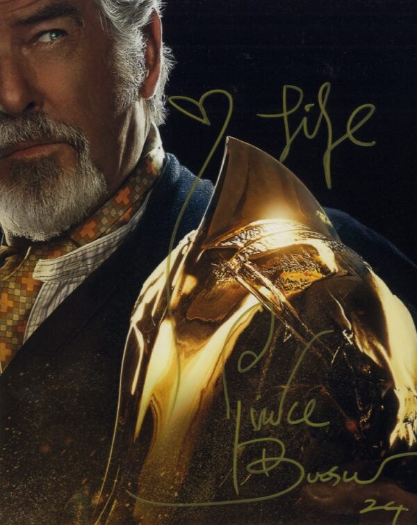 Pierce Brosnan signed Black Adam photo.shanks autographs