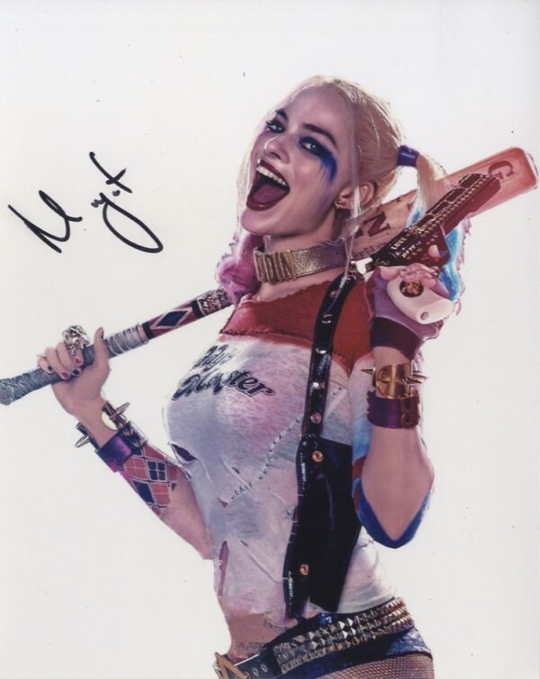 margot robbie signed harley quinn photo.shanks autographs