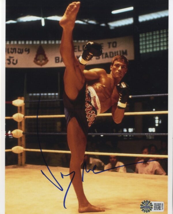 jean claude van damme signed phtoo shanks autographs.aftal authentication