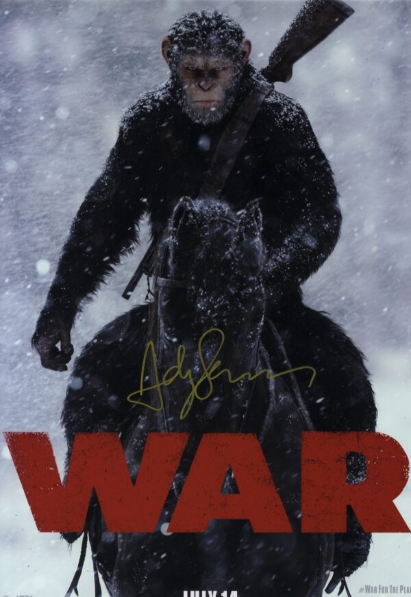 andy serkis signed photo 12x18. shanks autographs