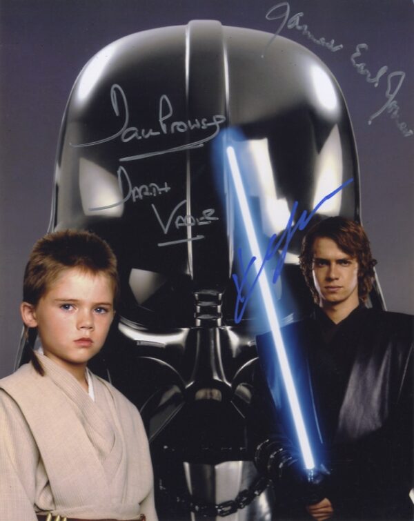 Dave Prowse, Hayden Christensen & James Earl Jones star wars 'Darth Vader' Signed photograph