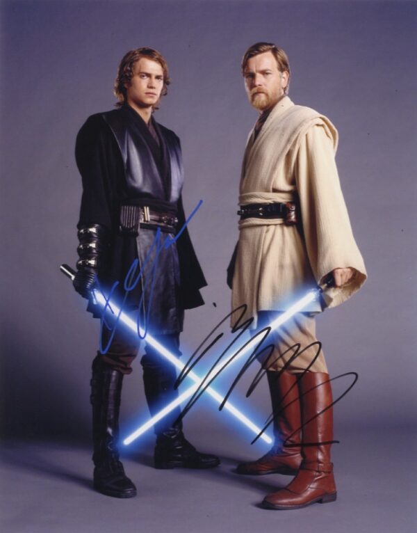 ewan mcgregor hayden christensen signed star wars photo.shanks autographs