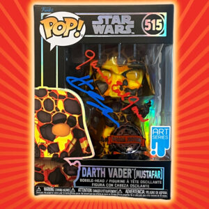 hayden christensen signed funko pop anakin skywalker, darth vader shanks autographs