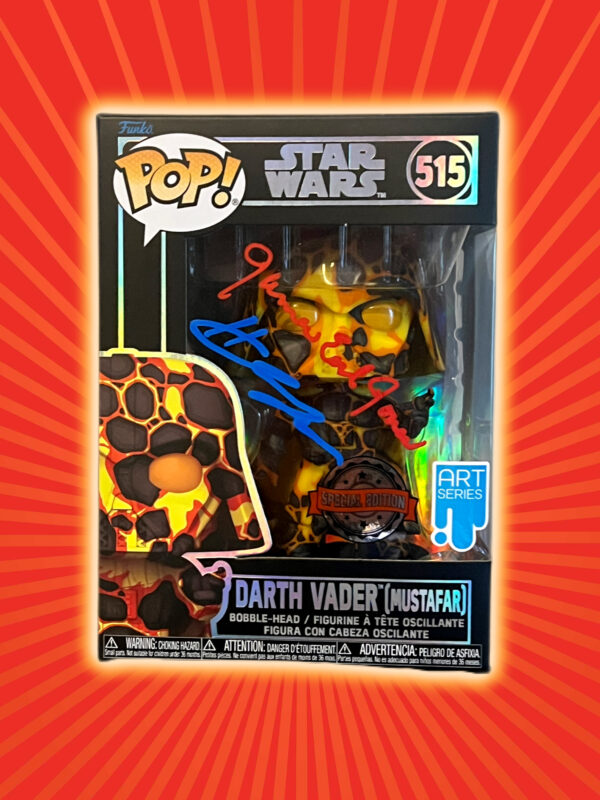 hayden christensen signed funko pop anakin skywalker, darth vader shanks autographs