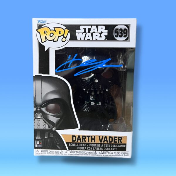 hayden christensen signed funko pop anakin skywalker, darth vader shanks autographs