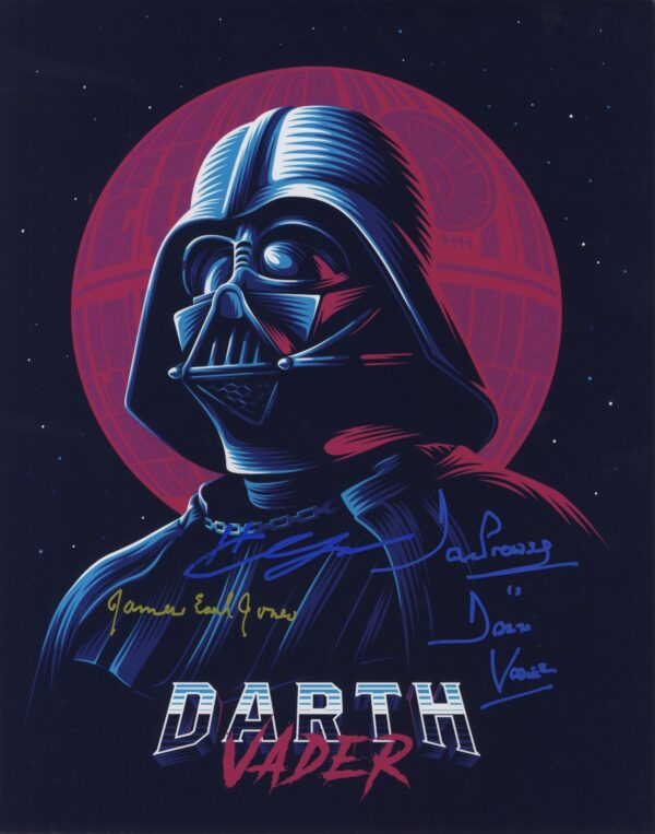 Dave Prowse, Hayden Christensen & James Earl Jones star wars 'Darth Vader' Signed photograph