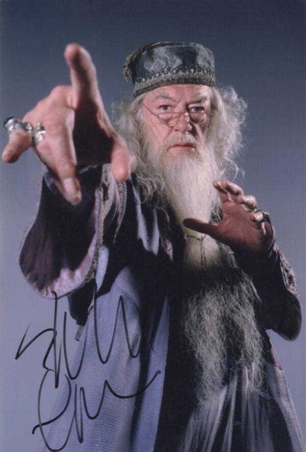 michael gambon signed harry potter photo, professor dumbledore