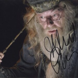 michael gambon signed harry potter photo, professor dumbledore