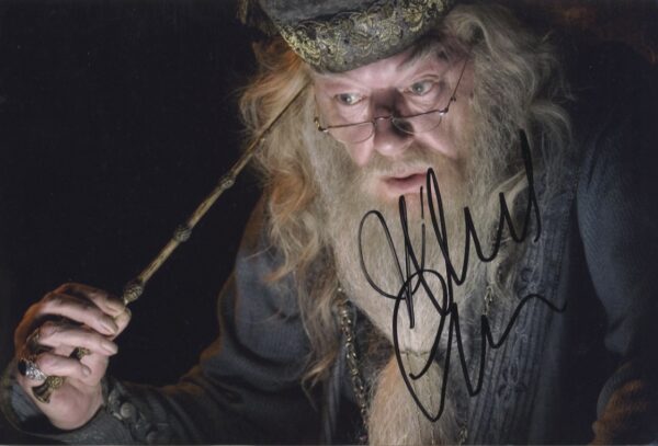 michael gambon signed harry potter photo, professor dumbledore