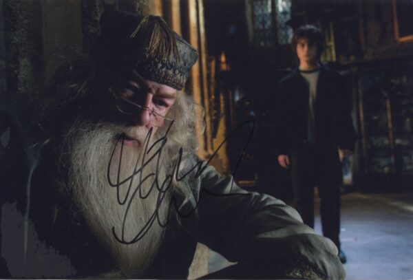 michael gambon signed harry potter photo, professor dumbledore