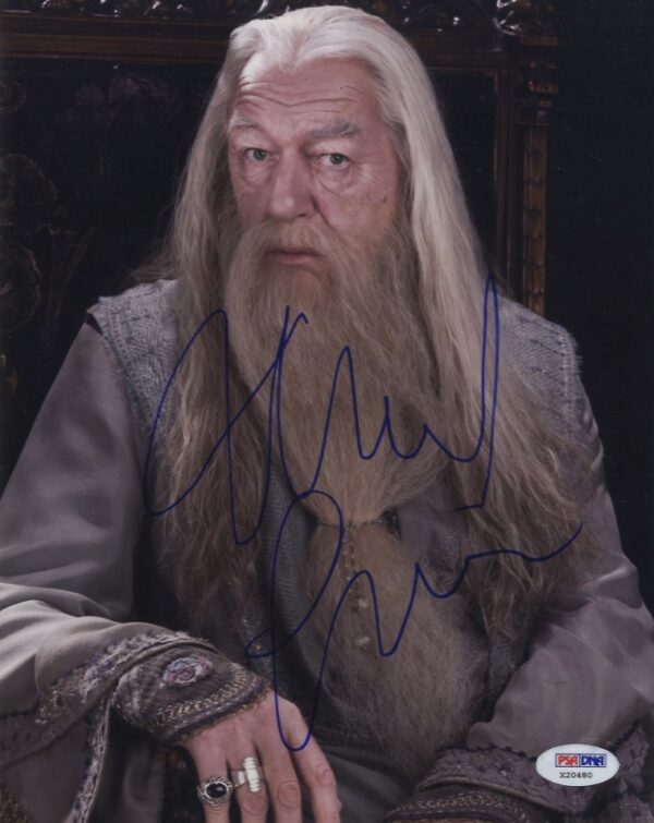 michael gambon signed harry potter photo, professor dumbledore psa/dna authentication