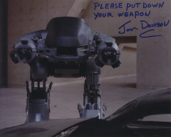 Jon Davison signed Ed-209 robocop photo.shanks autographs