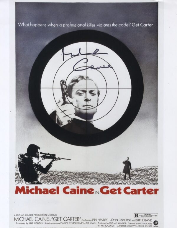 Michael caine signed get Carter.shanks autographs