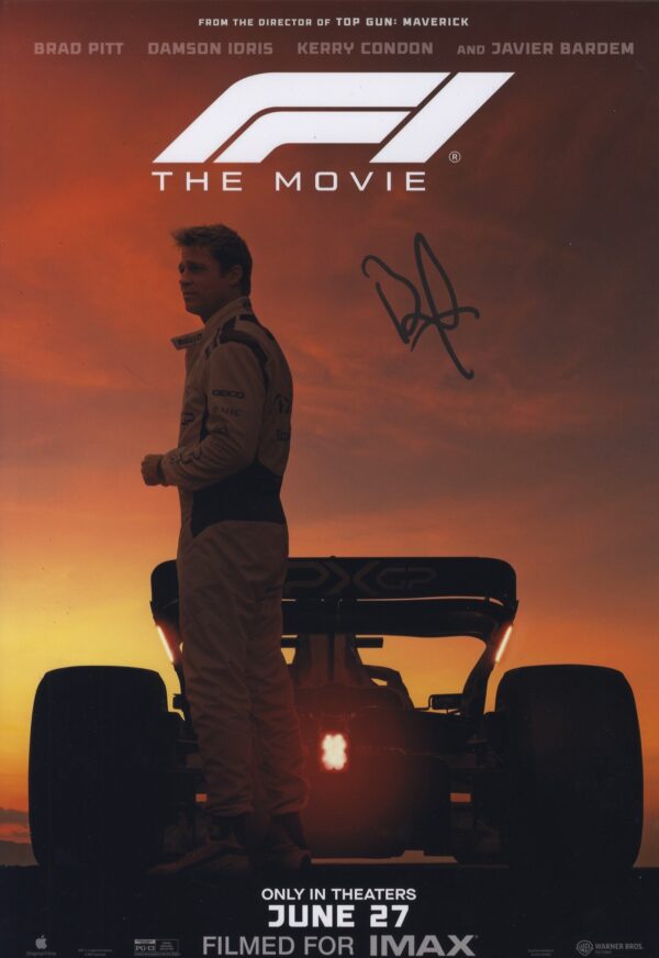 brad pitt signed f1 photo.shanks autographs