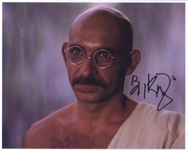 ben kingsley signed photo.shanks autographs