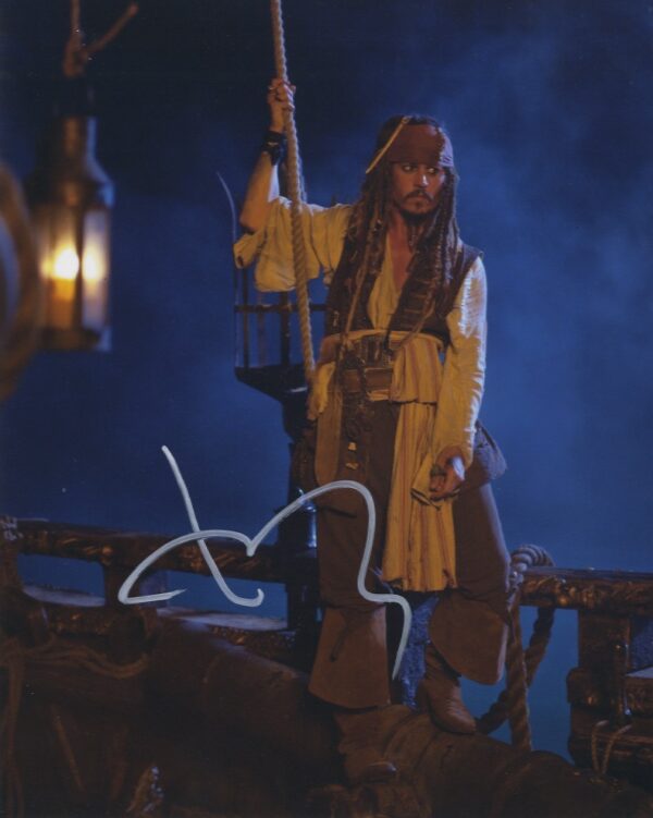 JOHNNY DEPP SIGNED PHOTO. SHANKS AUTOGRAPHS