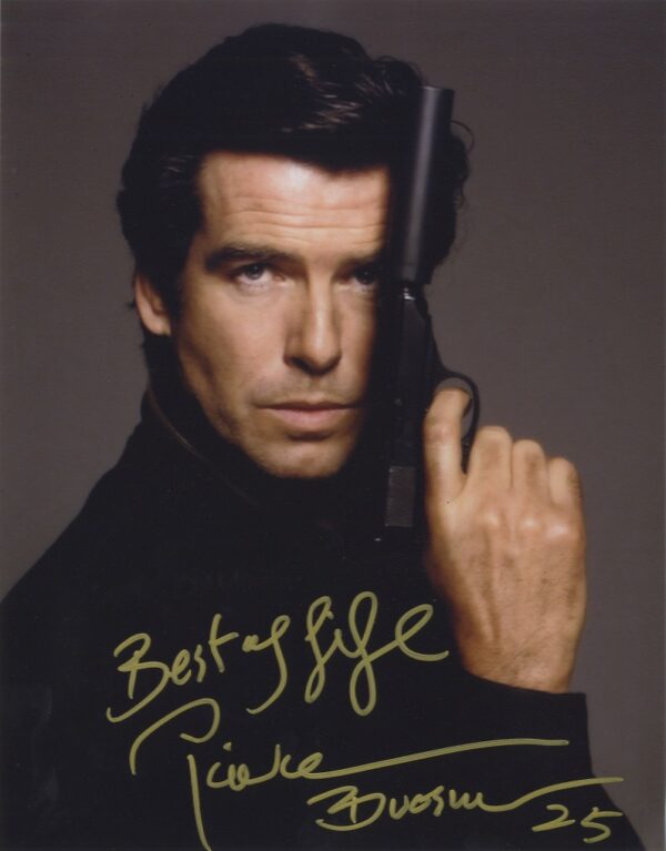 pierce brosnan goldeneye James Bond signed photo, Shanks autogrtaphs